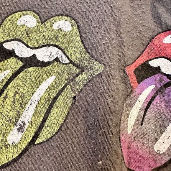 The Rolling Stones Women's Graphic T-Shirt Multi Tongue Short Sleeve Gray Size X - Picture 2 of 4